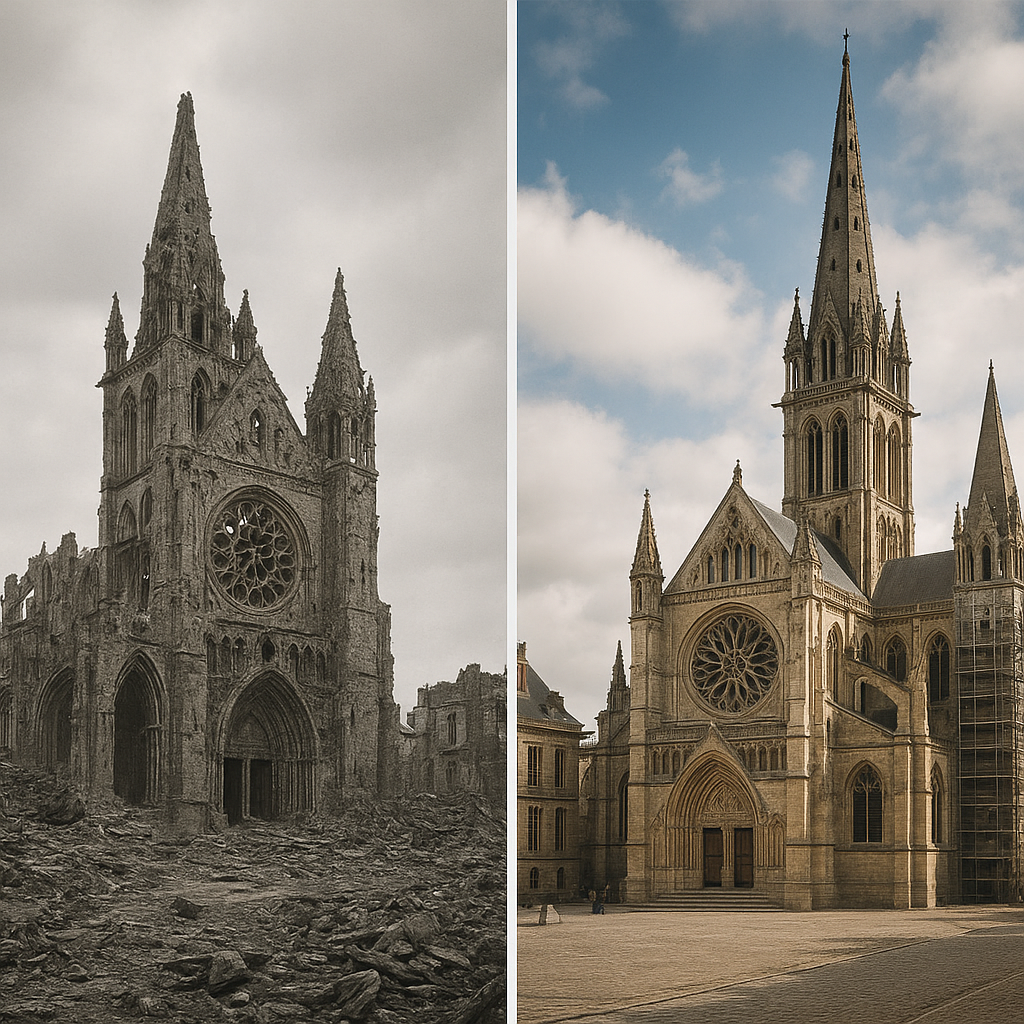 Zniszczenia i odbudowa katedr po II wojnie światowej